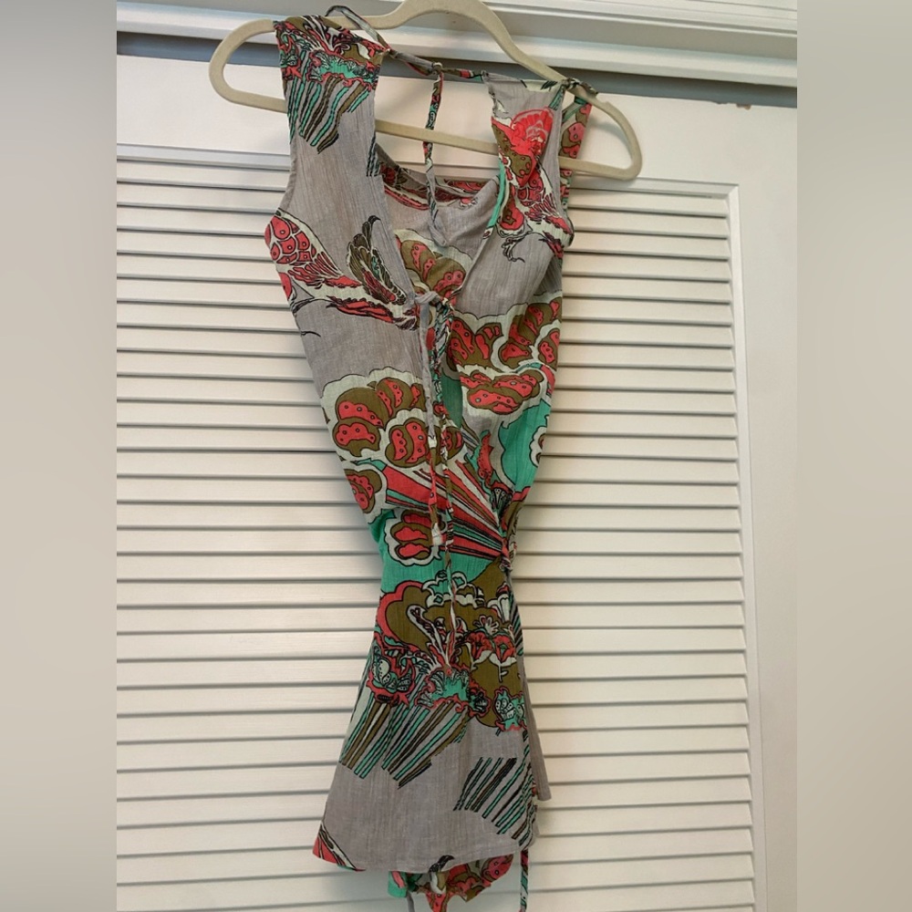 Diesel Backless Dress/shirt in airy material vintage print from early 2000s